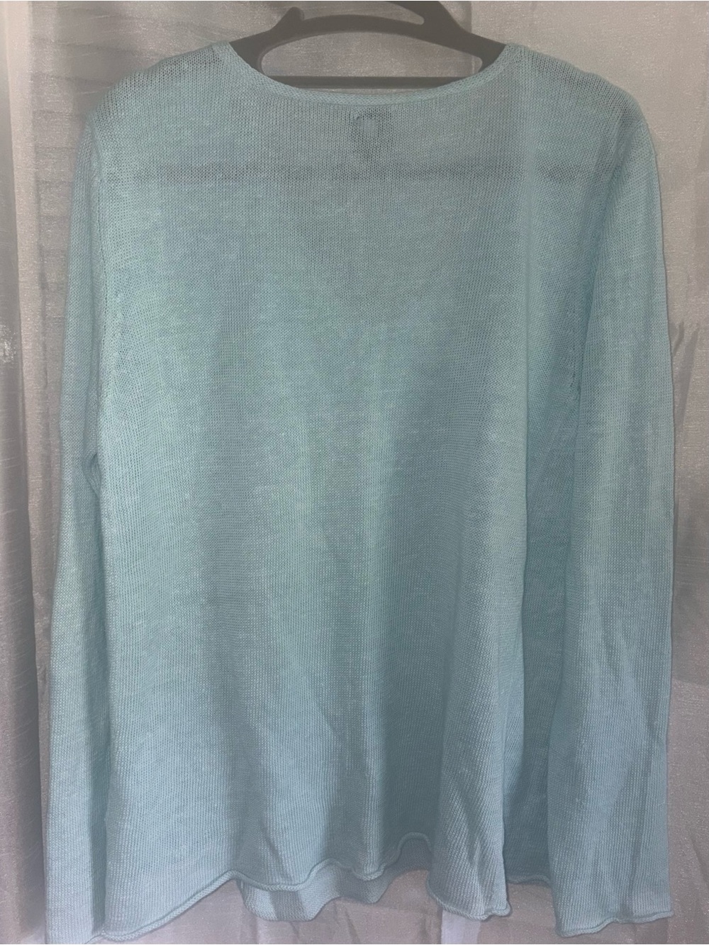 Eileen Fisher Pale Blue Open-Knit Tunic - Picture 3 of 5